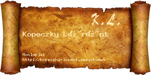 Kopeczky Lóránt névjegykártya