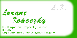 lorant kopeczky business card